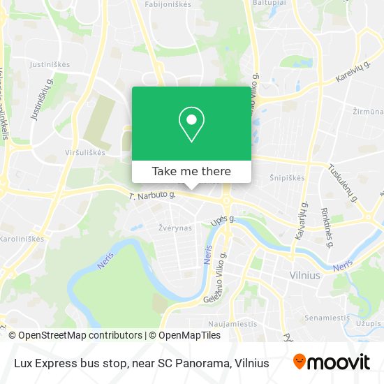 Lux Express bus stop, near SC Panorama map