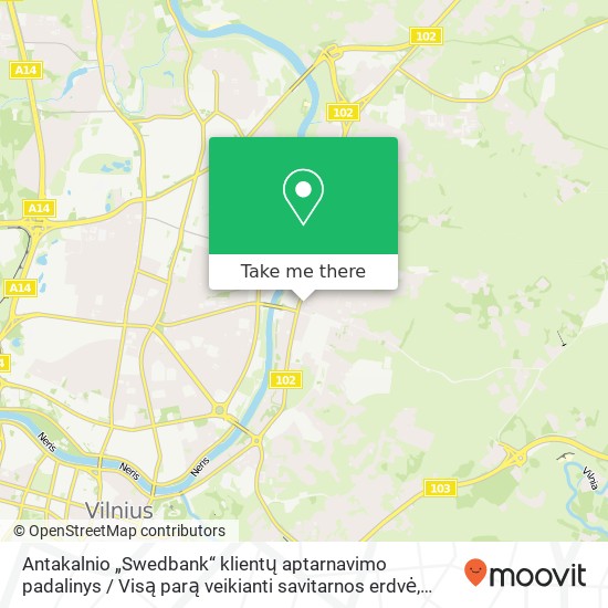 Antakalnio „Swedbank“ klientų aptarnavimo padalinys / Visą parą veikianti savitarnos erdvė map