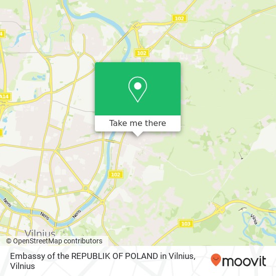 Embassy of the REPUBLIK OF POLAND in Vilnius map