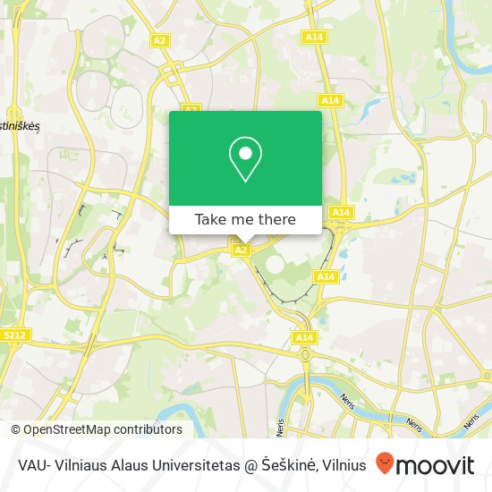 Карта VAU- Vilniaus Alaus Universitetas @ Šeškinė