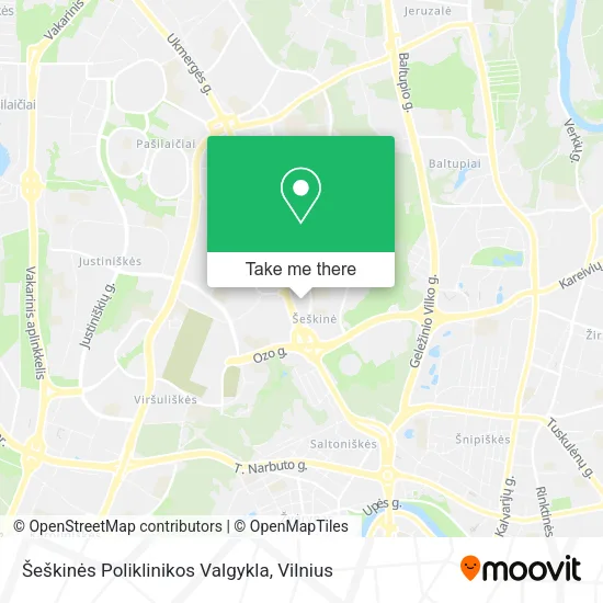 Карта Šeškinės Poliklinikos Valgykla