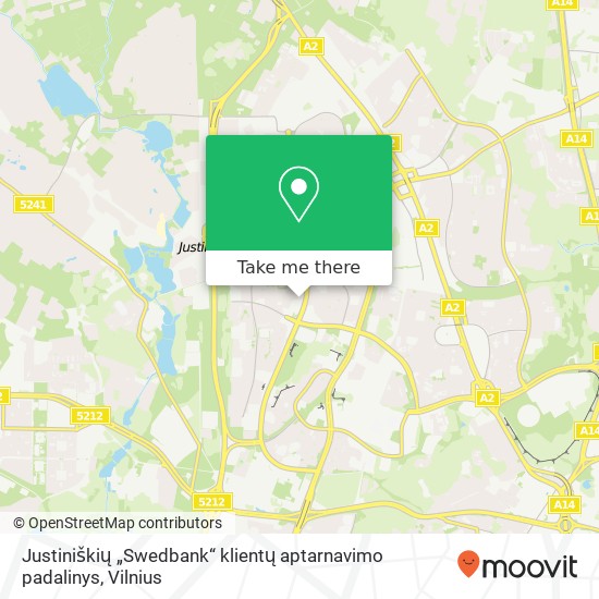 Justiniškių „Swedbank“ klientų aptarnavimo padalinys map