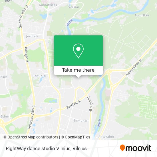 Карта RightWay dance studio Vilnius