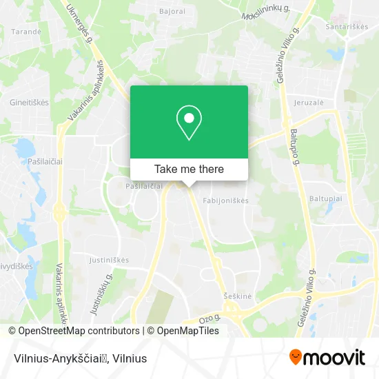 Карта Vilnius-Anykščiai🚘