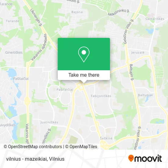 Карта vilnius - mazeikiai