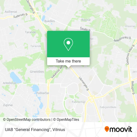 Карта UAB "General Financing"