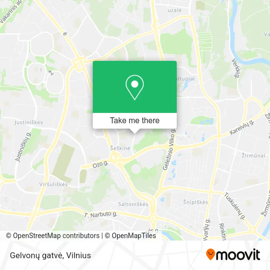 Карта Gelvonų gatvė