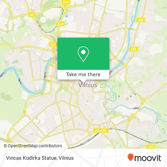 Vincas Kudirka Statue map