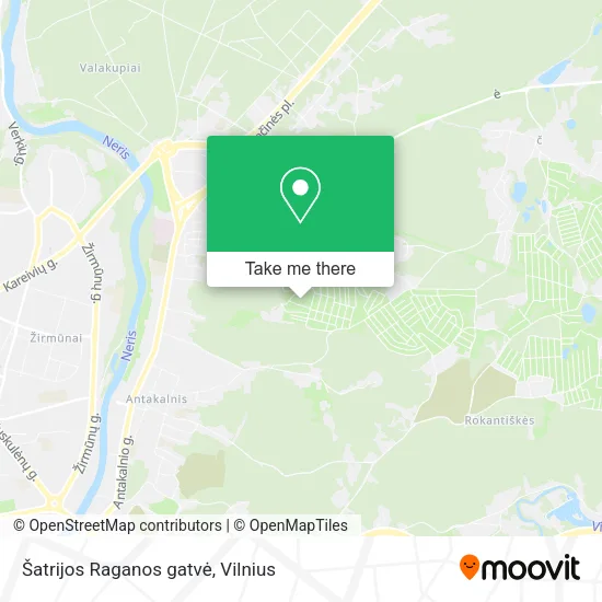 Карта Šatrijos Raganos gatvė