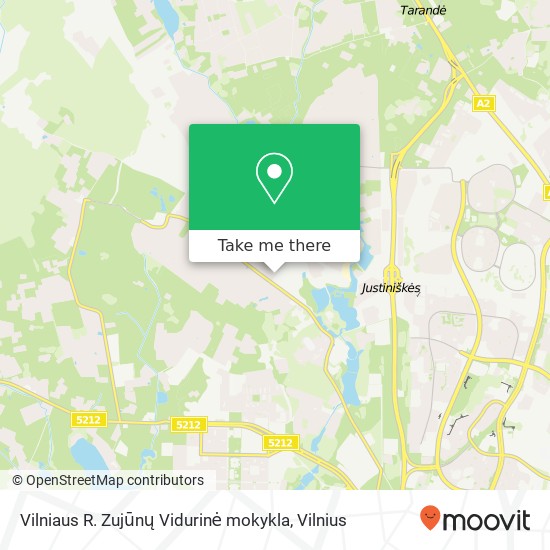 Карта Vilniaus R. Zujūnų Vidurinė mokykla