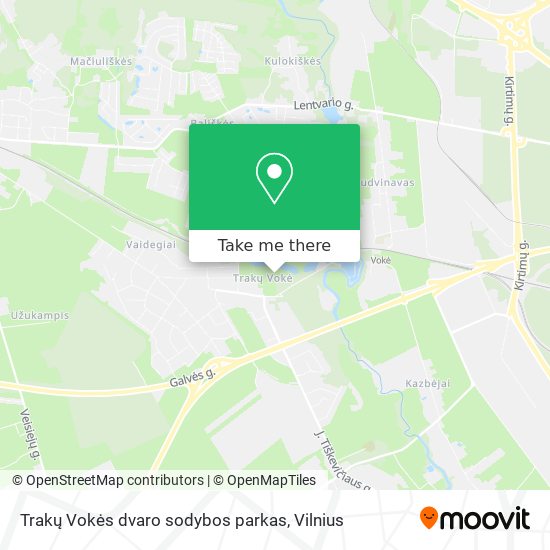 Trakų Vokės dvaro sodybos parkas map