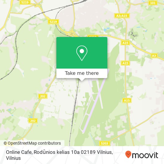 Online Cafe, Rodūnios kelias 10a 02189 Vilnius map