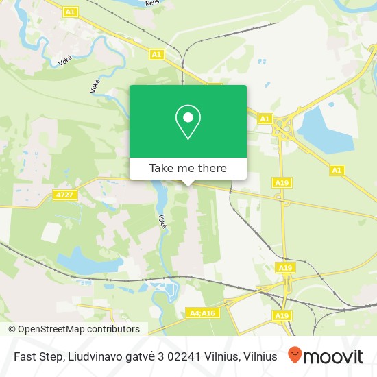 Карта Fast Step, Liudvinavo gatvė 3 02241 Vilnius