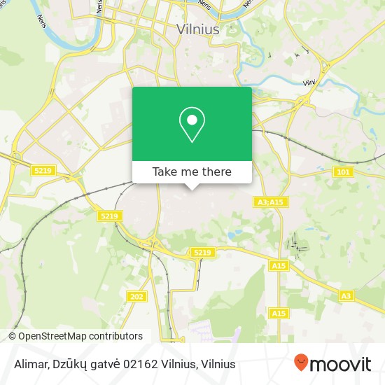 Карта Alimar, Dzūkų gatvė 02162 Vilnius