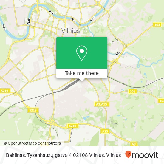 Baklinas, Tyzenhauzų gatvė 4 02108 Vilnius map