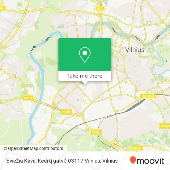 Карта Šviežia Kava, Kedrų gatvė 03117 Vilnius