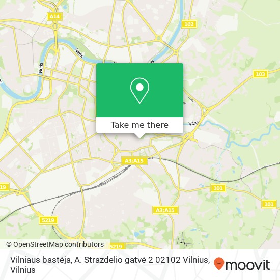 Карта Vilniaus bastėja, A. Strazdelio gatvė 2 02102 Vilnius