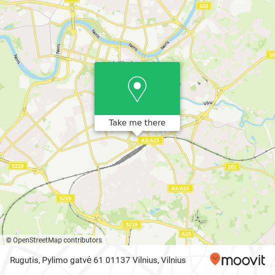 Rugutis, Pylimo gatvė 61 01137 Vilnius map