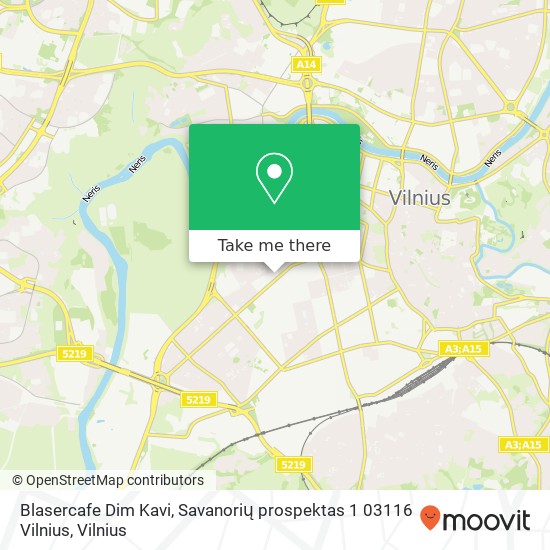 Карта Blasercafe Dim Kavi, Savanorių prospektas 1 03116 Vilnius