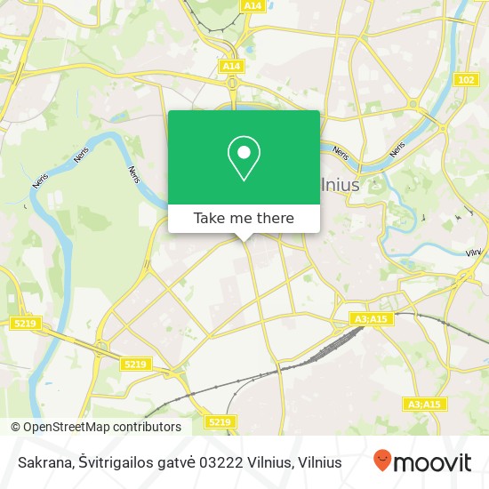 Карта Sakrana, Švitrigailos gatvė 03222 Vilnius