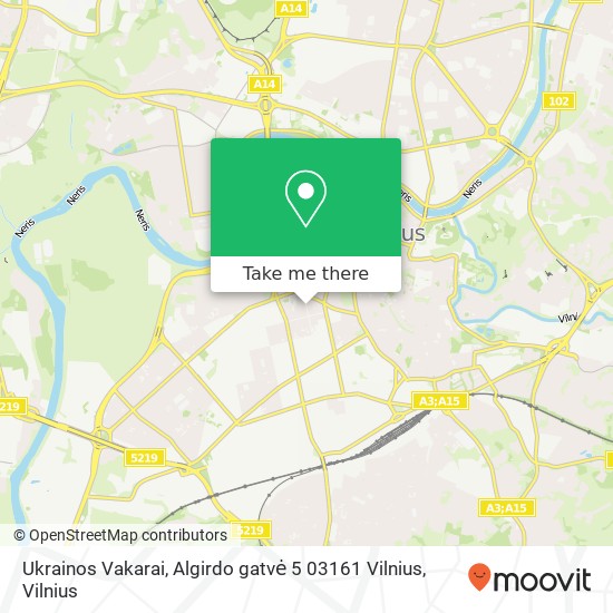 Карта Ukrainos Vakarai, Algirdo gatvė 5 03161 Vilnius