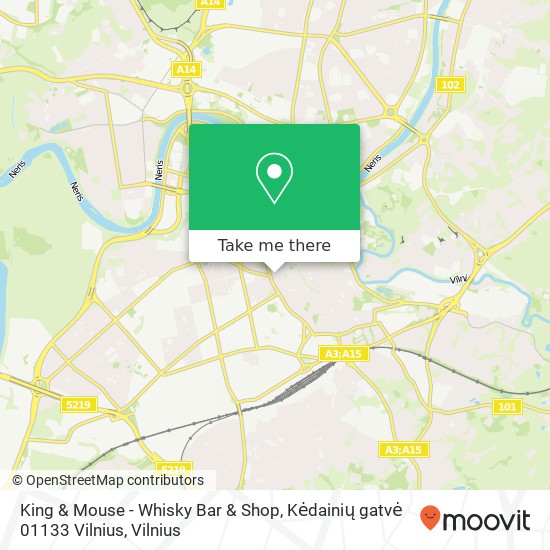 Карта King & Mouse - Whisky Bar & Shop, Kėdainių gatvė 01133 Vilnius