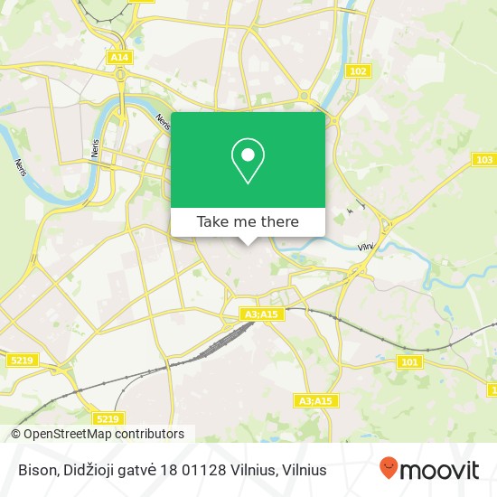 Bison, Didžioji gatvė 18 01128 Vilnius map