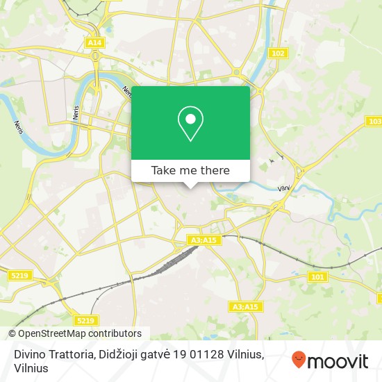 Карта Divino Trattoria, Didžioji gatvė 19 01128 Vilnius