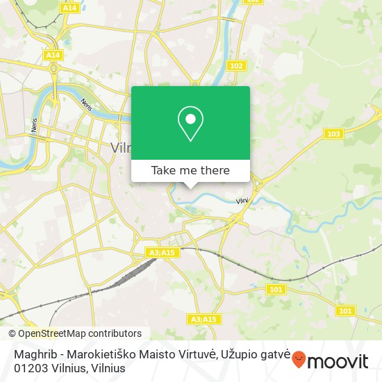 Maghrib - Marokietiško Maisto Virtuvė, Užupio gatvė 01203 Vilnius map