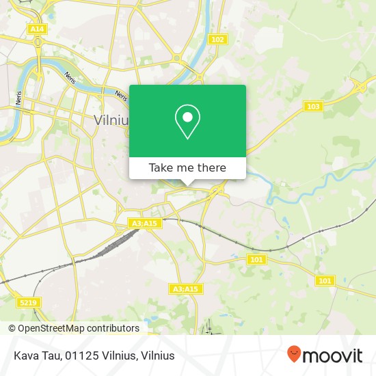 Kava Tau, 01125 Vilnius map