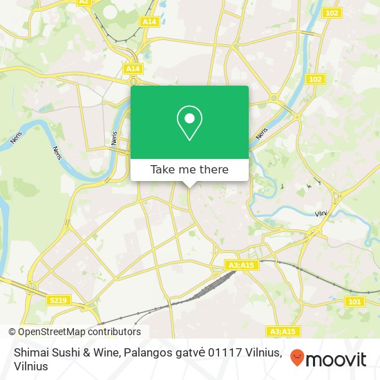 Карта Shimai Sushi & Wine, Palangos gatvė 01117 Vilnius