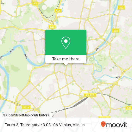 Карта Tauro 3, Tauro gatvė 3 03106 Vilnius