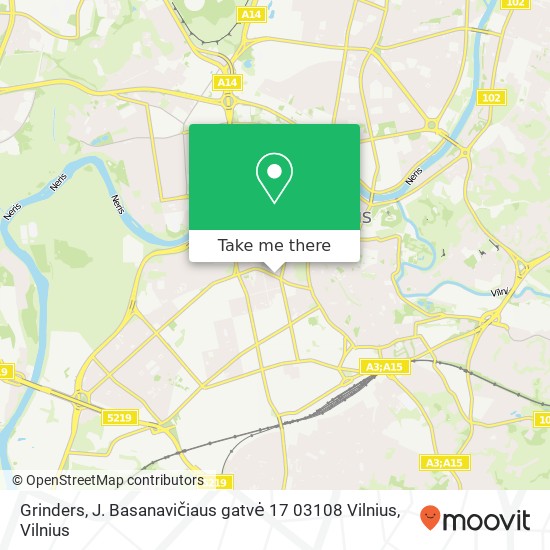 Карта Grinders, J. Basanavičiaus gatvė 17 03108 Vilnius