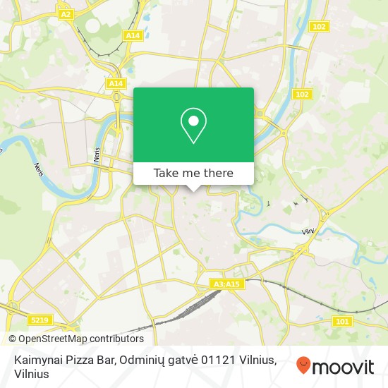 Карта Kaimynai Pizza Bar, Odminių gatvė 01121 Vilnius