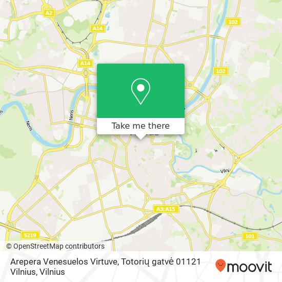 Карта Arepera Venesuelos Virtuve, Totorių gatvė 01121 Vilnius
