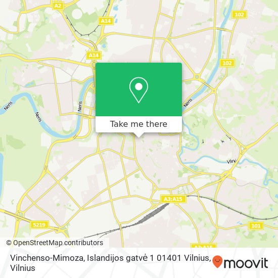 Vinchenso-Mimoza, Islandijos gatvė 1 01401 Vilnius map
