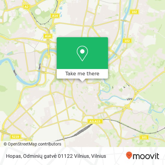 Карта Hopas, Odminių gatvė 01122 Vilnius