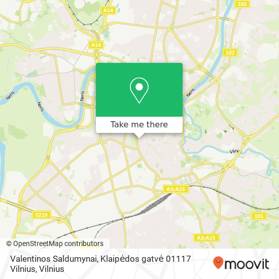 Valentinos Saldumynai, Klaipėdos gatvė 01117 Vilnius map