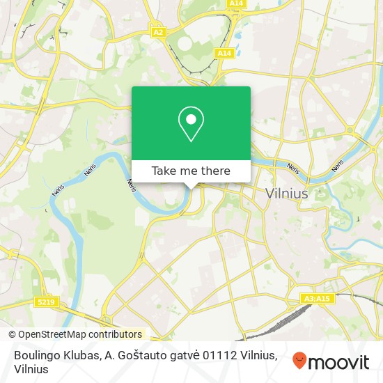 Boulingo Klubas, A. Goštauto gatvė 01112 Vilnius map