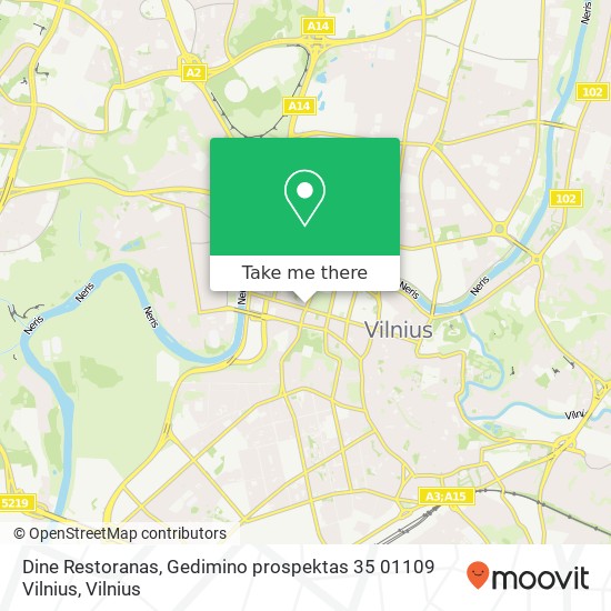 Карта Dine Restoranas, Gedimino prospektas 35 01109 Vilnius