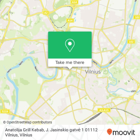 Anatolija Grill Kebab, J. Jasinskio gatvė 1 01112 Vilnius map