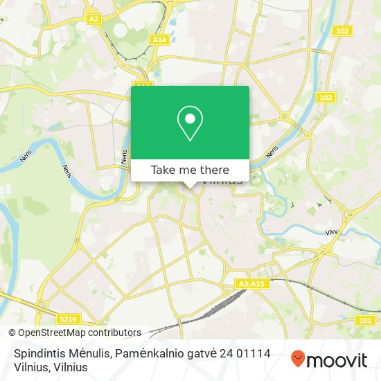 Карта Spindintis Mėnulis, Pamėnkalnio gatvė 24 01114 Vilnius