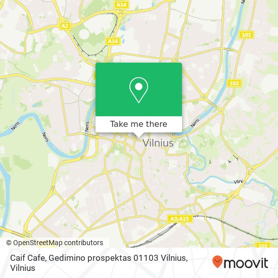 Карта Caif Cafe, Gedimino prospektas 01103 Vilnius