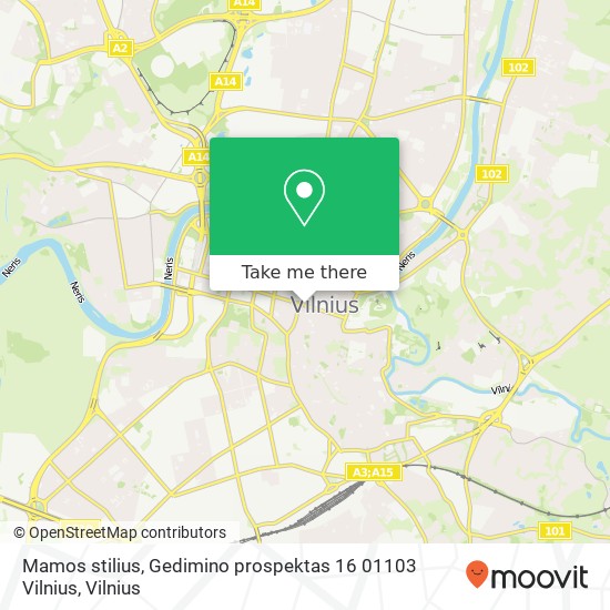Карта Mamos stilius, Gedimino prospektas 16 01103 Vilnius