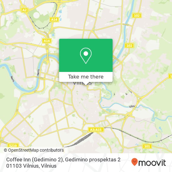 Карта Coffee Inn (Gedimino 2), Gedimino prospektas 2 01103 Vilnius