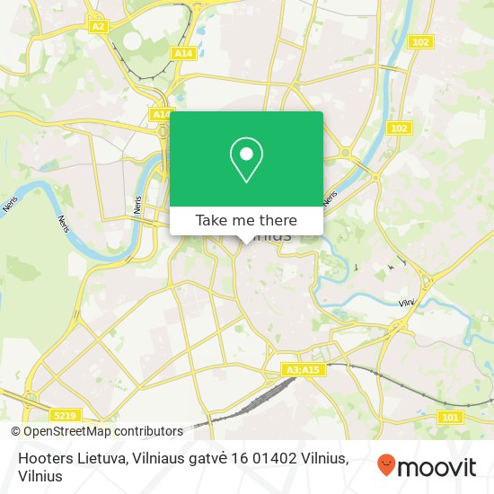 Карта Hooters Lietuva, Vilniaus gatvė 16 01402 Vilnius