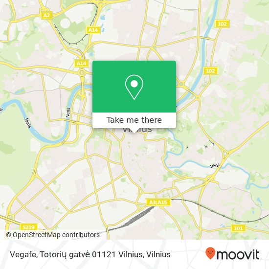 Vegafe, Totorių gatvė 01121 Vilnius map