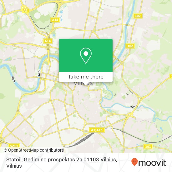 Карта Statoil, Gedimino prospektas 2a 01103 Vilnius
