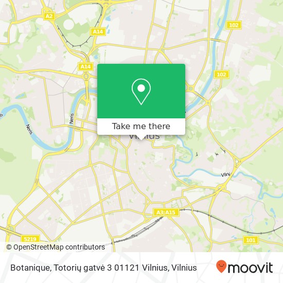 Карта Botanique, Totorių gatvė 3 01121 Vilnius