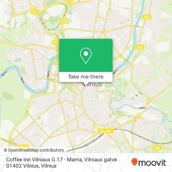 Карта Coffee Inn Vilniaus G.17 - Mama, Vilniaus gatvė 01402 Vilnius